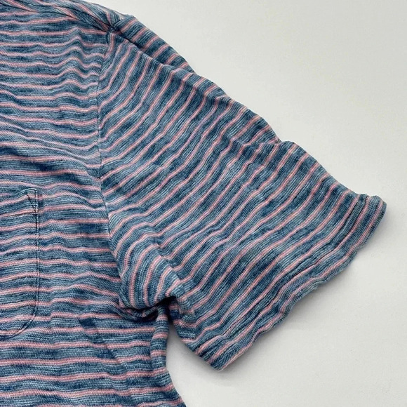 Faherty Brand Men’s Polo Shirt Striped Natural Indigo Dyed Blue/Red Sz XL - Picture 11 of 17